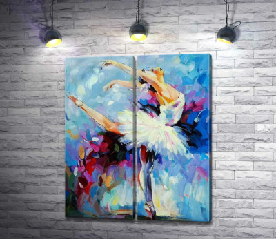 Модульная картина "Грационные движения балерины в танце"