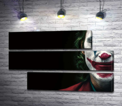 Модульная картина "Джокер (Joker) накрашен слоями грима"