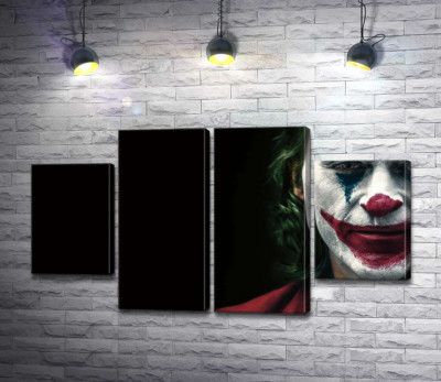 Модульная картина "Джокер (Joker) накрашен слоями грима"