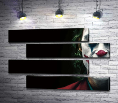 Модульная картина "Джокер (Joker) накрашен слоями грима"