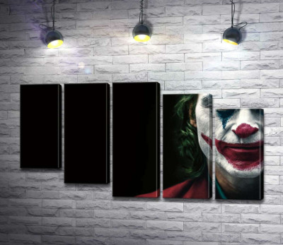 Модульная картина "Джокер (Joker) накрашен слоями грима"