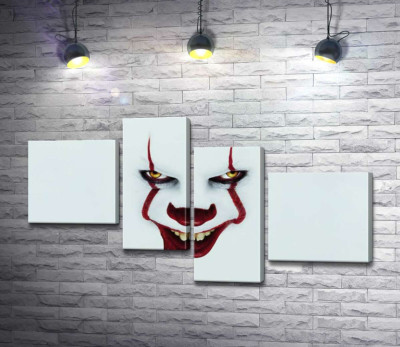 Жахаюча посмішка клоуна-вбивці Пеннівайза (Pennywise) - героя фільму жахів "Воно" (It)