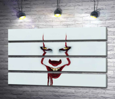 Модульна картина "Жахаюча посмішка клоуна-вбивці Пеннівайза (Pennywise) - героя фільму жахів "Воно" (It)"