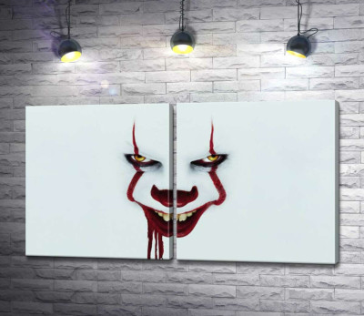 Модульна картина "Жахаюча посмішка клоуна-вбивці Пеннівайза (Pennywise) - героя фільму жахів "Воно" (It)"