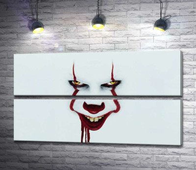 Модульна картина "Жахаюча посмішка клоуна-вбивці Пеннівайза (Pennywise) - героя фільму жахів "Воно" (It)"