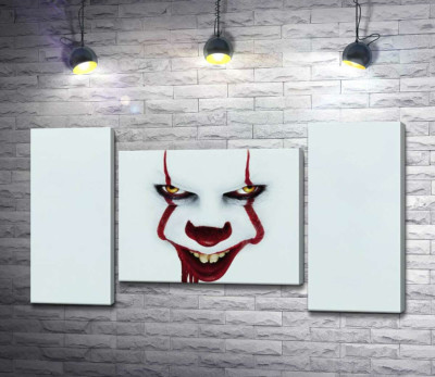 Модульна картина "Жахаюча посмішка клоуна-вбивці Пеннівайза (Pennywise) - героя фільму жахів "Воно" (It)"