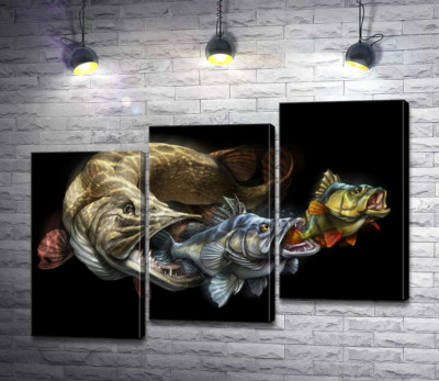 Ланцюг живлення риб на постері до програми "Savage Gear Fish"
