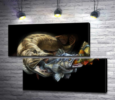 Ланцюг живлення риб на постері до програми "Savage Gear Fish"