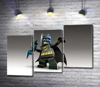Модульная картина "Лего Бэтмен (Batman) с оружием, электронным бетарангом"