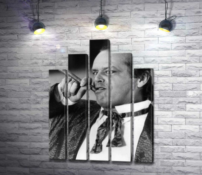 Модульна картина "Актор Джек Ніколсон (Jack Nicholson) позує із сигарою на чорно-білому знімку"