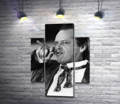 Актор Джек Ніколсон (Jack Nicholson) позує із сигарою на чорно-білому знімку
