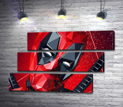 Модульна картина "Портрет Дедпула (Deadpool) в техніці papercraft"