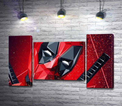 Портрет Дэдпула (Deadpool) в технике papercraft