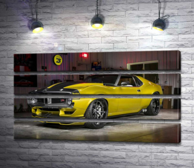 Модульна картина "Жовтий автомобіль 1972 року серії Javelin AMC"
