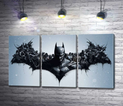 Грозный Бэтмен (Batman) с крыльями-силуэтами воинов