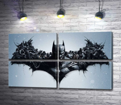 Грозный Бэтмен (Batman) с крыльями-силуэтами воинов