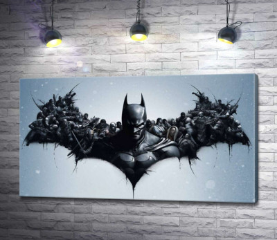 Грозный Бэтмен (Batman) с крыльями-силуэтами воинов