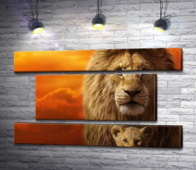 Король-лев, Муфаса, и его сын, Симба, на постере к фильму "Король-лев" (The Lion King)