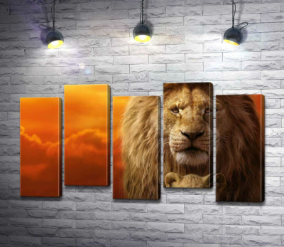 Король-лев, Муфаса, и его сын, Симба, на постере к фильму "Король-лев" (The Lion King)