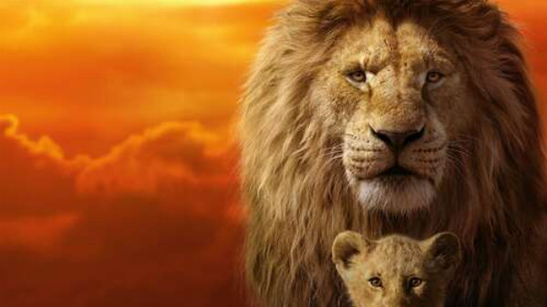 Король-лев, Муфаса, та його син, Сімба, на постері до фільму "Король-лев" (The Lion King)