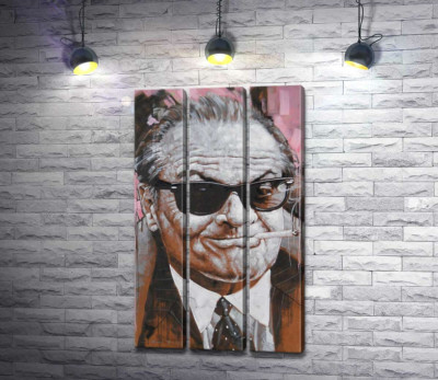 Модульна картина "Портрет усміхненого Джека Ніколсона (Jack Nicholson) із сигаретою в зубах"