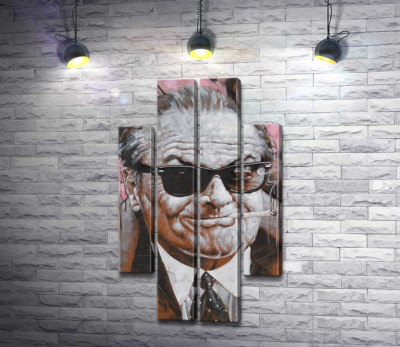 Модульная картина "Портрет улыбающегося Джека Николсона (Jack Nicholson) с сигаретой в зубах"