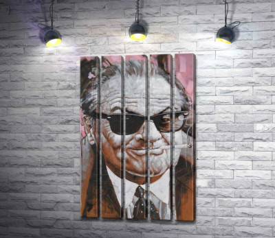 Портрет усміхненого Джека Ніколсона (Jack Nicholson) із сигаретою в зубах