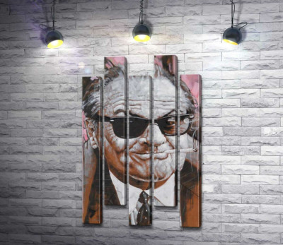 Модульная картина "Портрет улыбающегося Джека Николсона (Jack Nicholson) с сигаретой в зубах"