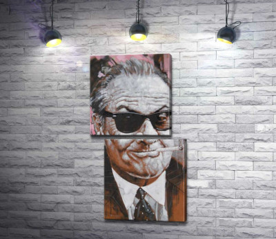 Модульная картина "Портрет улыбающегося Джека Николсона (Jack Nicholson) с сигаретой в зубах"