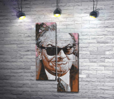 Модульная картина "Портрет улыбающегося Джека Николсона (Jack Nicholson) с сигаретой в зубах"