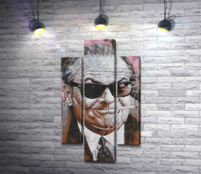 Портрет усміхненого Джека Ніколсона (Jack Nicholson) із сигаретою в зубах