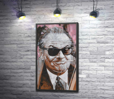 Постер "Портрет улыбающегося Джека Николсона (Jack Nicholson) с сигаретой в зубах"