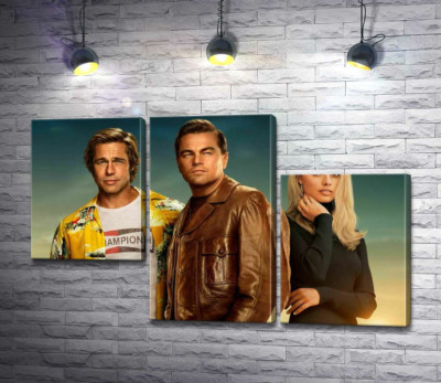 Постер с героями фильма "Однажды в Голливуде" (Once Upon A Time In Hollywood)