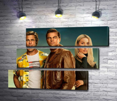 Модульная картина "Постер с героями фильма "Однажды в Голливуде" (Once Upon A Time In Hollywood)"