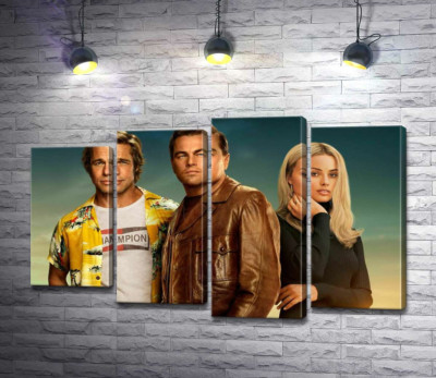 Модульная картина "Постер с героями фильма "Однажды в Голливуде" (Once Upon A Time In Hollywood)"