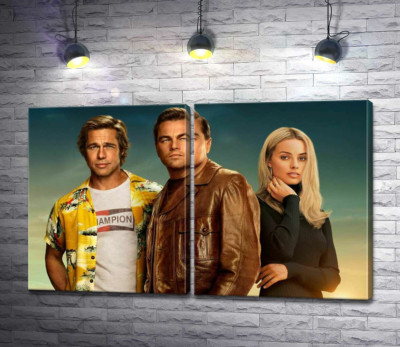 Постер с героями фильма "Однажды в Голливуде" (Once Upon A Time In Hollywood)
