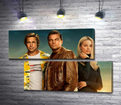 Модульная картина "Постер с героями фильма "Однажды в Голливуде" (Once Upon A Time In Hollywood)"