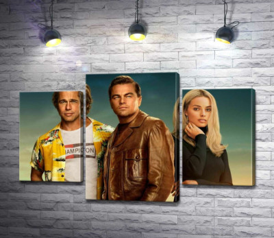 Модульная картина "Постер с героями фильма "Однажды в Голливуде" (Once Upon A Time In Hollywood)"