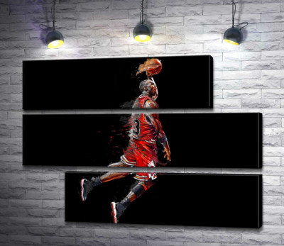 Модульна картина "Легендарний баскетболіст, Майкл Джордан (Michael Jordan), в стрибку"
