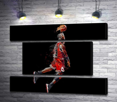 Легендарний баскетболіст, Майкл Джордан (Michael Jordan), в стрибку