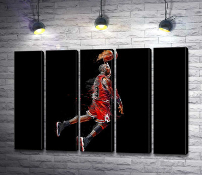 Легендарний баскетболіст, Майкл Джордан (Michael Jordan), в стрибку