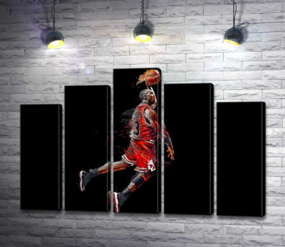 Легендарний баскетболіст, Майкл Джордан (Michael Jordan), в стрибку