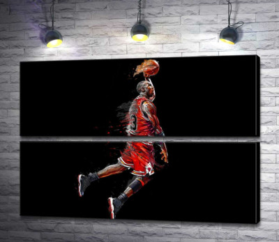 Модульная картина "Легендарный баскетболист, Майкл Джордан (Michael Jordan), в прыжке"