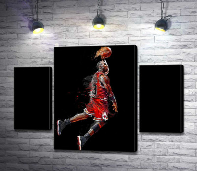 Модульная картина "Легендарный баскетболист, Майкл Джордан (Michael Jordan), в прыжке"