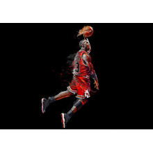 Легендарний баскетболіст, Майкл Джордан (Michael Jordan), в стрибку