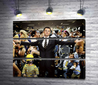 Модульная картина "Леонардо Ди Каприо (Leonardo DiCaprio) на фильме "Волк с Уолл-стрит" (The Wolf of Wall Street)"
