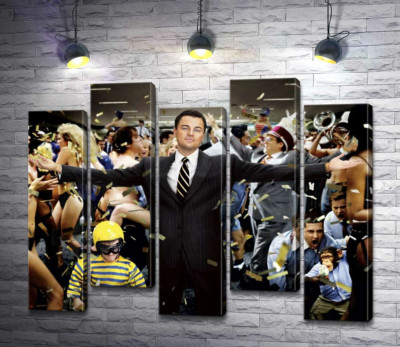 Модульная картина "Леонардо Ди Каприо (Leonardo DiCaprio) на фильме "Волк с Уолл-стрит" (The Wolf of Wall Street)"