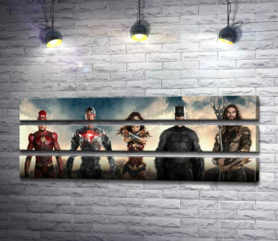 Модульная картина "Супергерои из фильма "Лига Справедливости" (Justice League)"