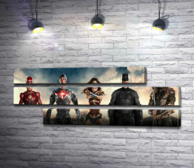 Модульная картина "Супергерои из фильма "Лига Справедливости" (Justice League)"
