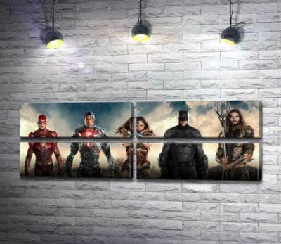 Модульная картина "Супергерои из фильма "Лига Справедливости" (Justice League)"